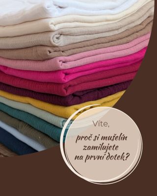 Mušelín je materiál, který si zamilujete na první dotek. 🌿 Lehký, prodyšný a hebký. Skvěle se hodí na oblečení, ručníky,...