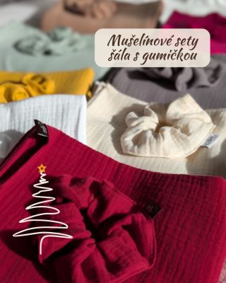 🎁 Hledáte krásný a stylový vánoční dárek? Naše mušelínové sety – šála a gumička jsou ideální pro všechny, kdo mají rádi...